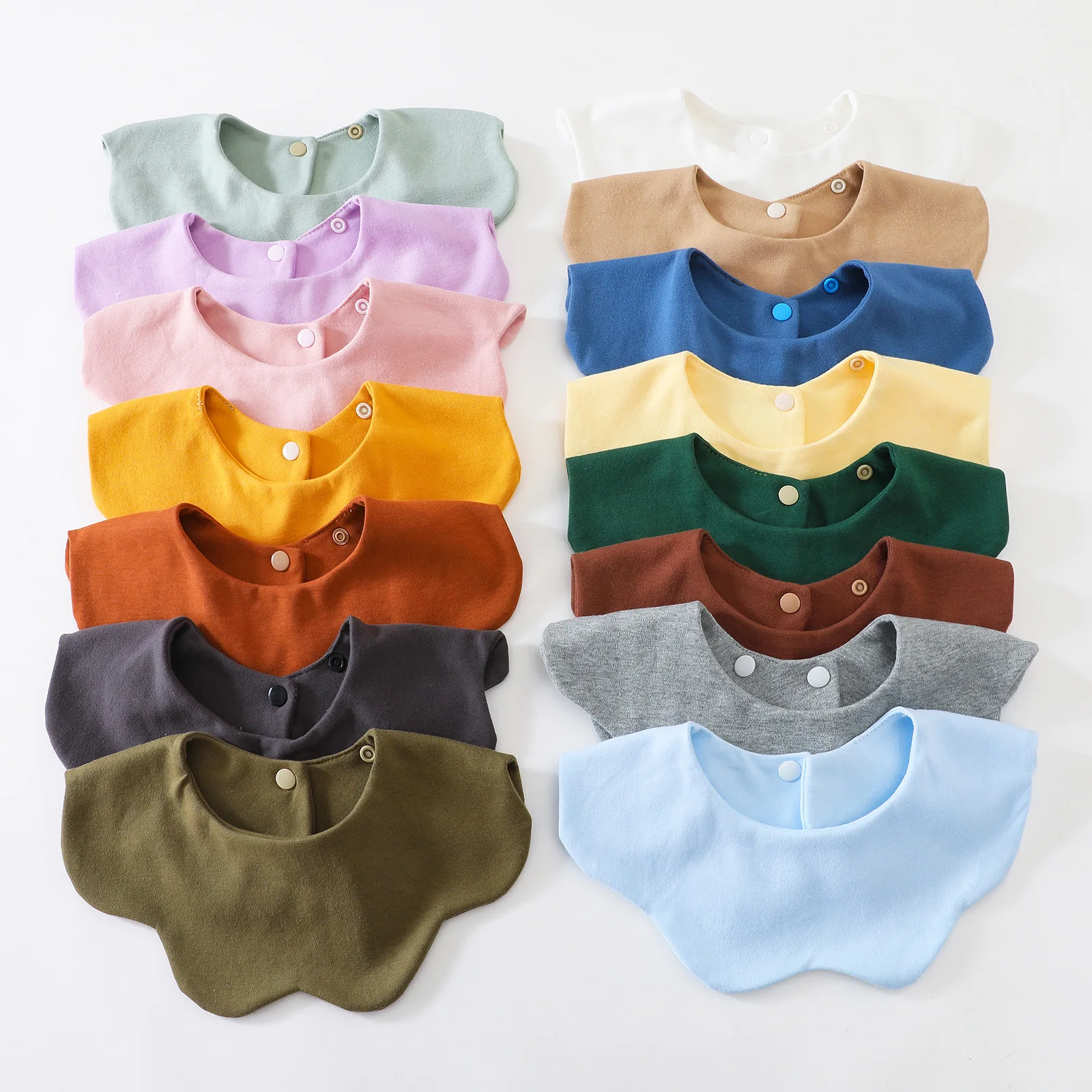 Babero liso 100% de algodón para alimentación de bebé, nueva toalla de Saliva de pétalos de algodón para bebés, paño suave para eructar para recién nacidos, Baberos para niños pequeños - imagen 2