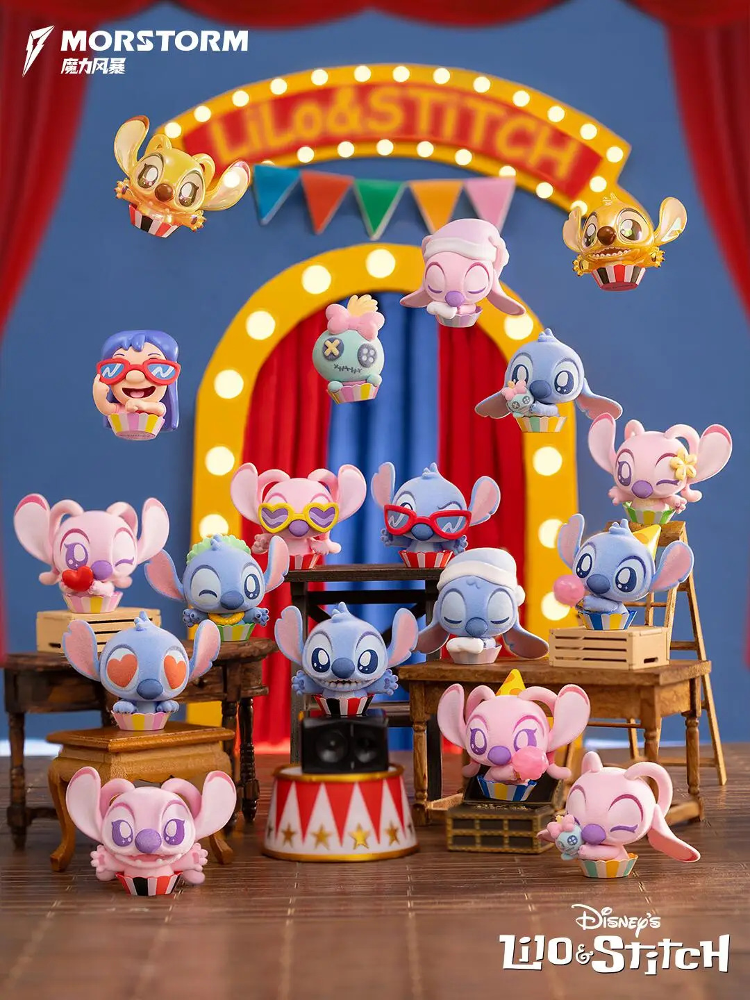 Original Disney Stitch Angel Lilo Scrumptious StarCraft película de bebé serie Big Star lindo juguete de caja ciega sorpresa de partículas