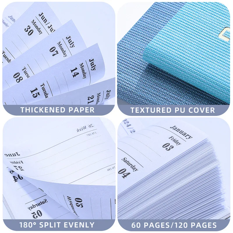 Agenda portátil con calendario para estudiantes, cuaderno de bolsillo, planificador semanal, A7, 2025 - imagen 4
