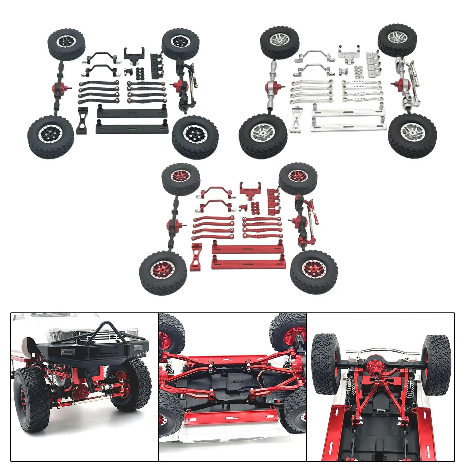 1/16 RC Upgrades Kit Upgrade Part Metal Shock Mount Part Wheel Hub Tire Steering Rod Tie for C64 RC Car Model Truck DIY Accs
