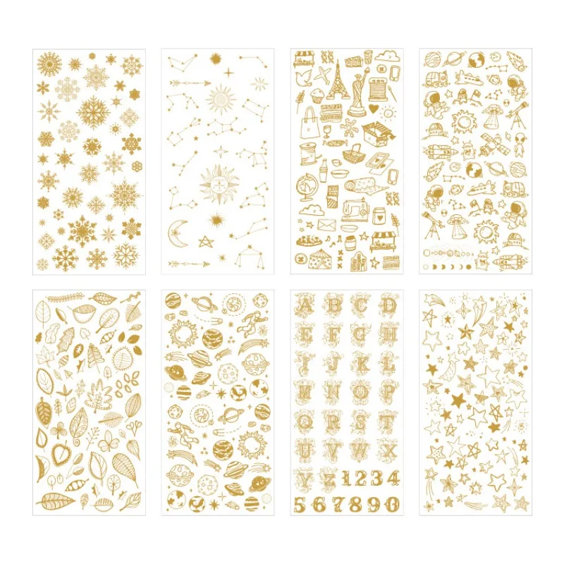 Pegatinas planetas de PVC adhesivas para cuadernos y diarios DIY