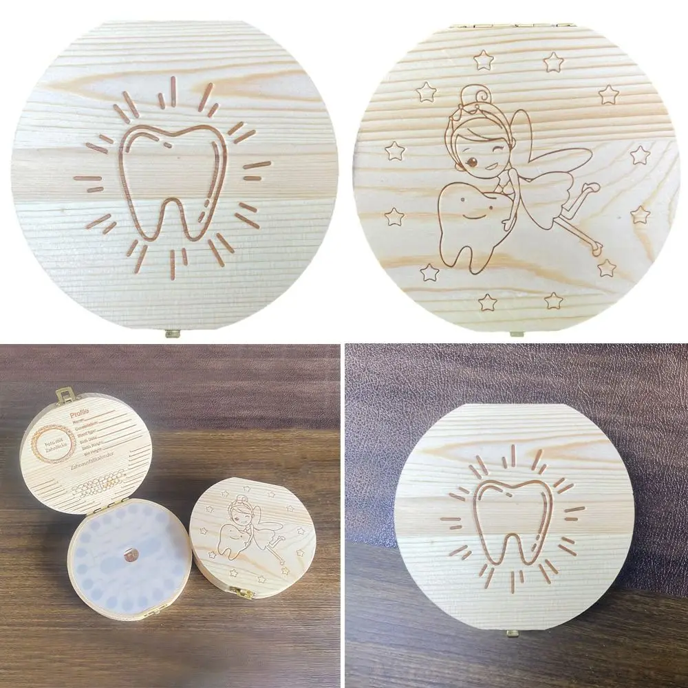 Caja de madera para dientes de bebé, organizador de dientes de leche, caja de almacenamiento de dientes, caja de cordón Umbilical, guardar regalos, caja de dientes para bebés y niños - imagen 5
