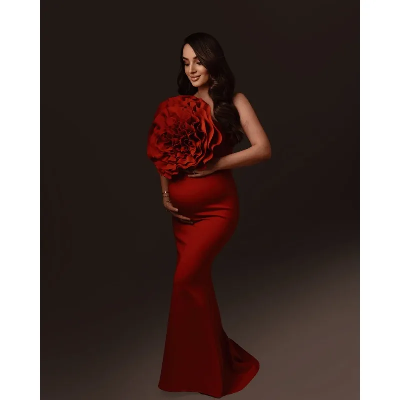 Vestido rojo maternidad para fotos de embarazo