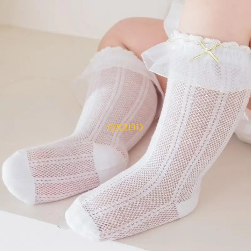 QX2D Calcetines largos de algodón para niñas – Antideslizantes - imagen 3