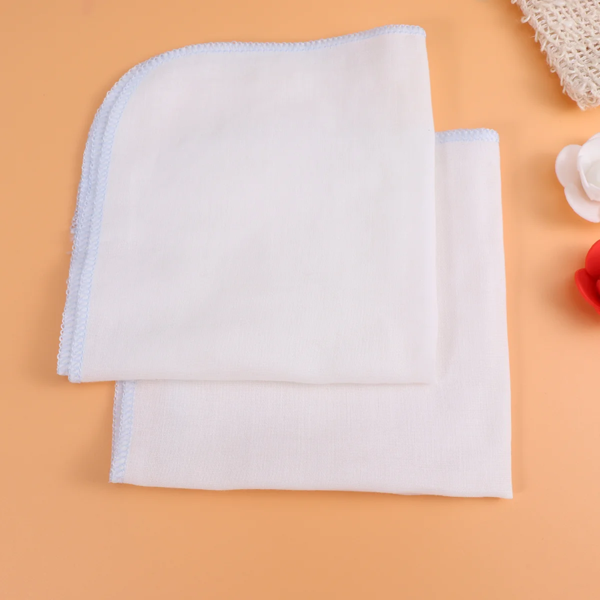 10 Uds. Toalla de alimentación de bebé gasa de doble capa tamaño grande cuello curvo paño de algodón para eructar toalla de lactancia de absorción rápida azul - imagen 5