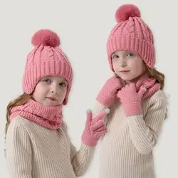 Gorro de invierno con pompón para niño – Set térmico completo