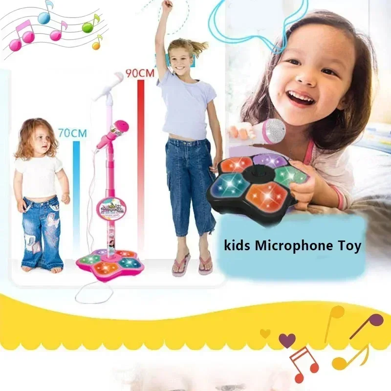 Micrófono de karaoke infantil – Juguete musical con soporte y luces - imagen 2