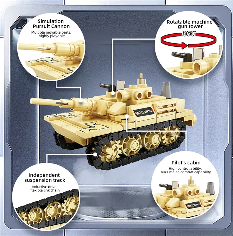 Juego de construcción militar con tanques y soldados infantiles - imagen 5