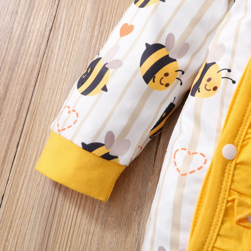 Pelele para niña recién nacida de 0 a 18 meses, mono de manga larga con volantes y sombrero, disfraz de fiesta de cumpleaños - imagen 3