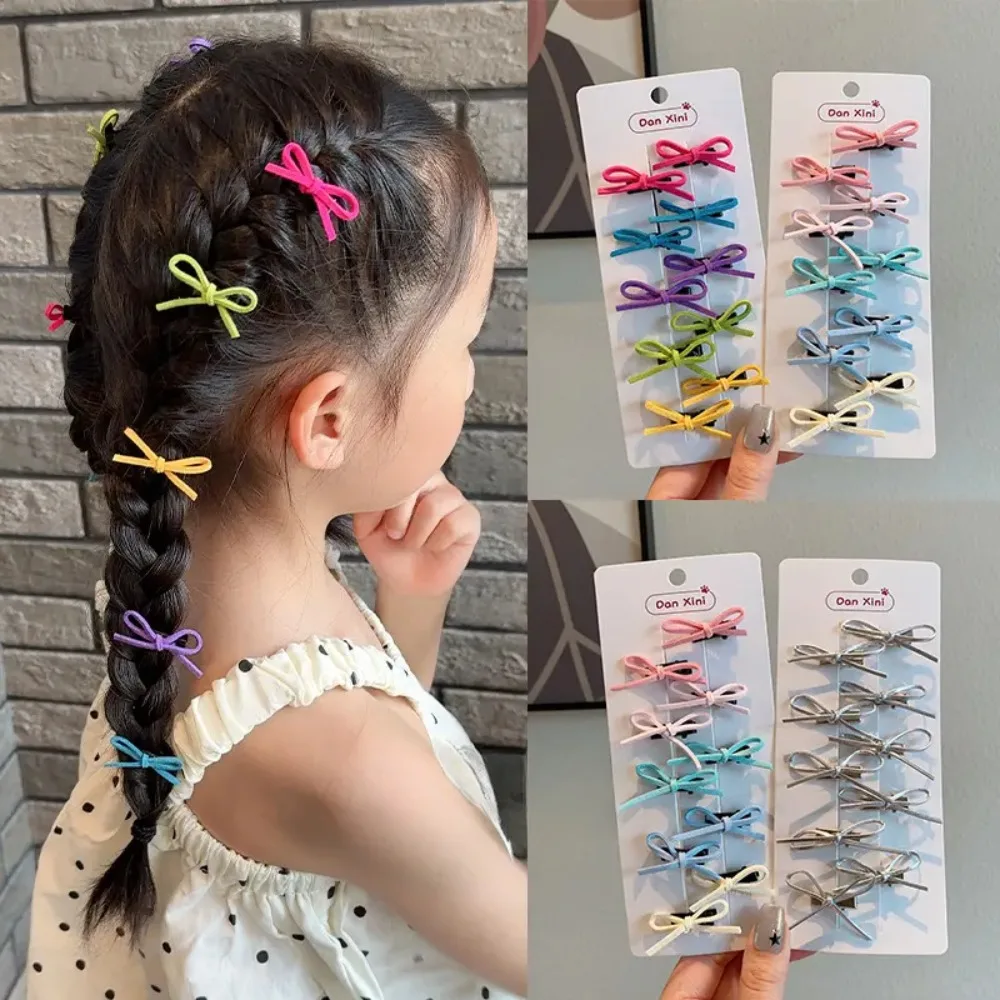 10 Uds. Pinzas para el cabello BB sólidas, bonitos lazos, cinta para niñas, pasadores con lazo, horquillas para bebés, tocados, Mini accesorios para el cabello para niños, conjunto de regalos - imagen 3