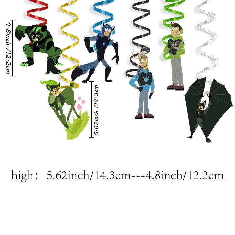 MINISO 6 uds. Colgante en espiral de Kratts salvajes de PVC para bodas, decoraciones de cumpleaños, decoración de flores de hidromasaje en el lugar - imagen 5