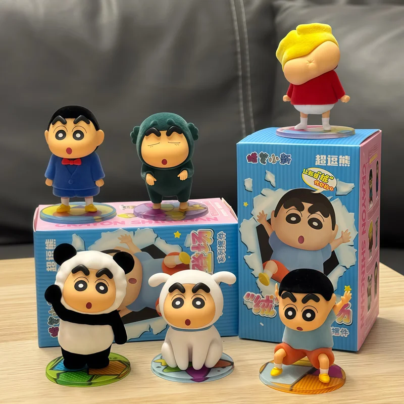 Crayon Shin Chan Shiro figura de Anime modelo coleccionable muñeca flocada sorpresa caja ciega juguetes coches adorno de escritorio regalos de cumpleaños - imagen 3