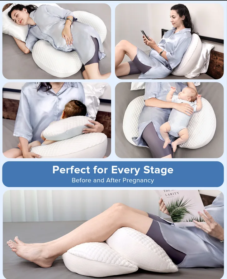 Almohada ergonómica de embarazo con soporte lumbar y abdominal - imagen 4
