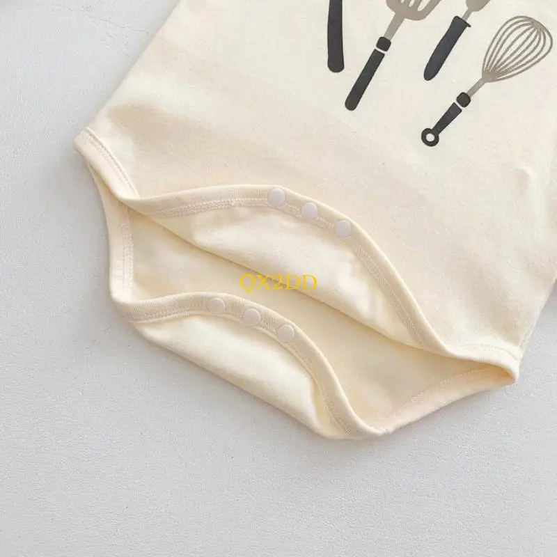 QX2D 3 piezas Cooking Temed Baby Fotit Autbit algodón para recién nacidos - imagen 4