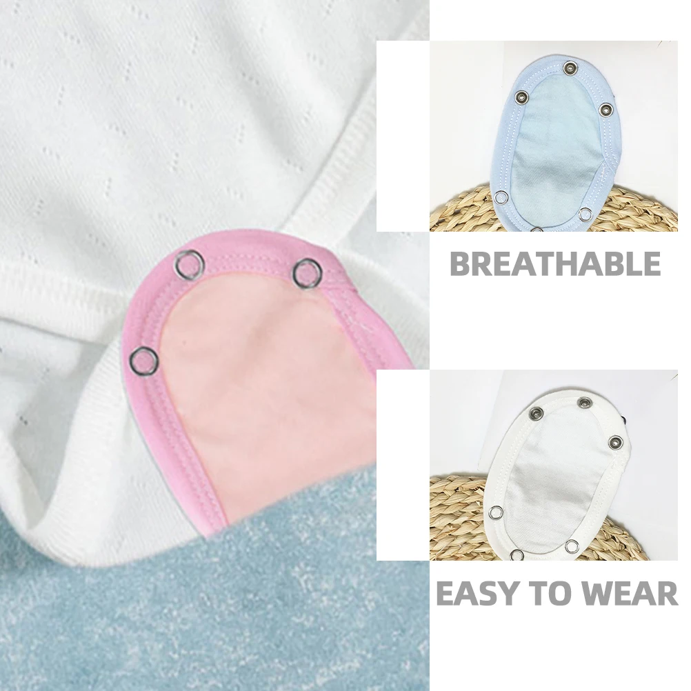 Extensor de mono de algodón a presión para bebé, extensor de mono a presión, pieza de extensión, cubierta para niño pequeño, una capa de cada Color, 5 uds. - imagen 5