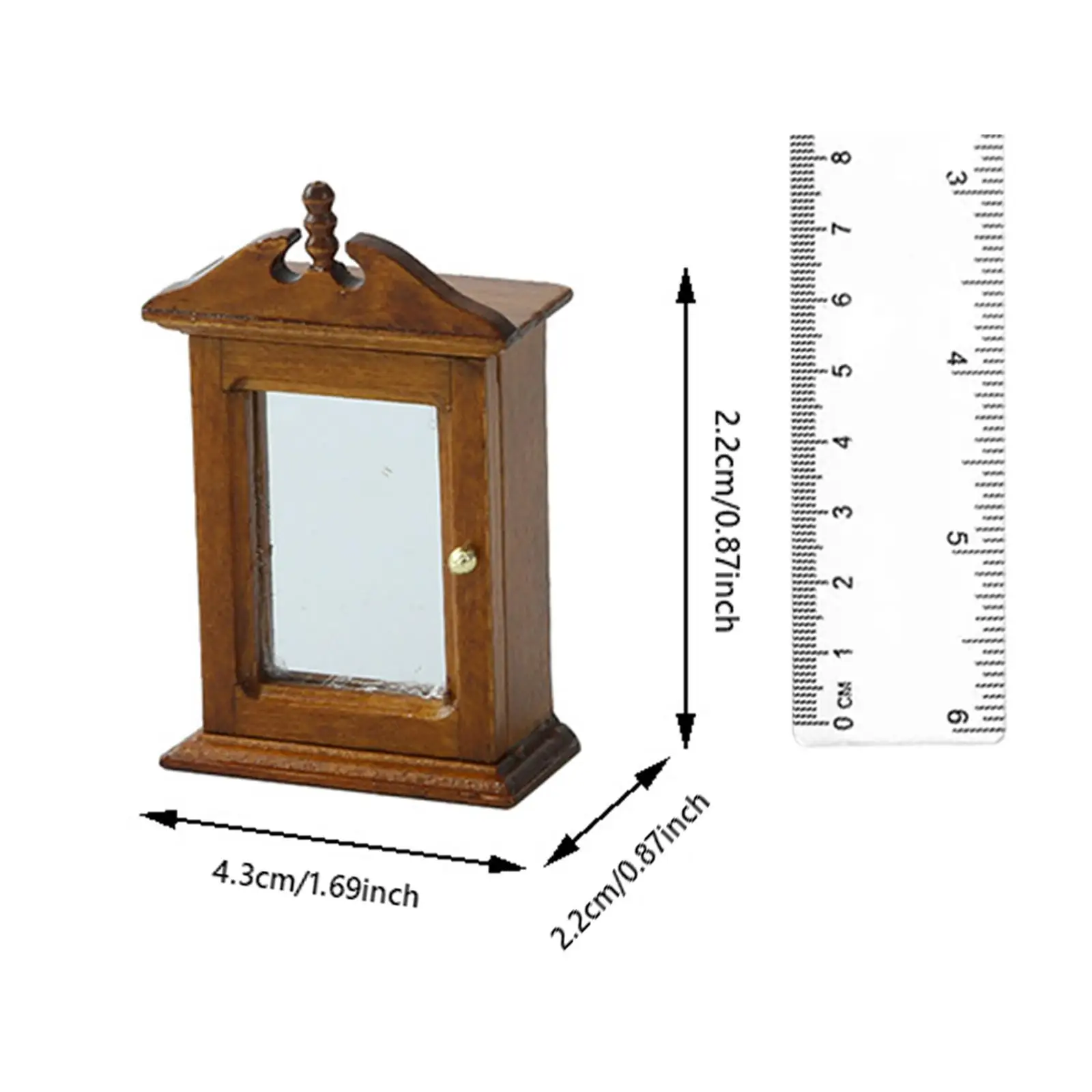 1/12 Dollhouse Cabinet Wooden Miniature Cupboard for Bathroom Bedroom Decor