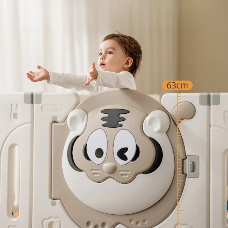 Parque infantil de plástico para bebé, valla de actividades de lujo para bebé, parque infantil grande para bebé, parque infantil de dibujos animados para niños, zona de juego segura para gatear - imagen 2