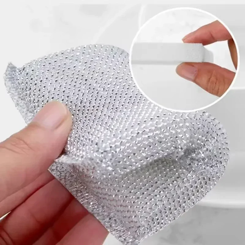 Esponja para lavar platos de cocina, no daña la olla, 4/8 Uds., cepillo para olla, artefacto, esponja de limpieza sin arañazos para el hogar - imagen 5