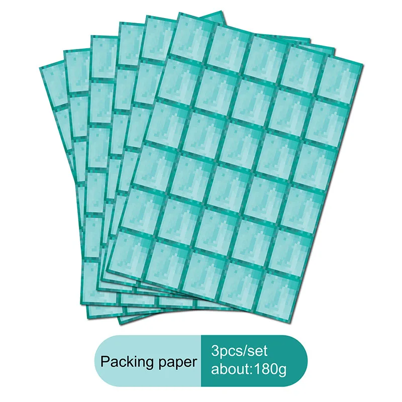 Suministros de papel de regalo estilo Pixel de diamante para rellenos de medias temáticas de jugadores de píxeles, suministros para fiestas, cajas de embalaje, accesorios