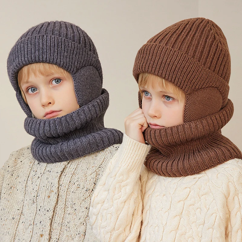Gorro y bufanda tejidos para niños – Protección orejas y cuello - imagen 4