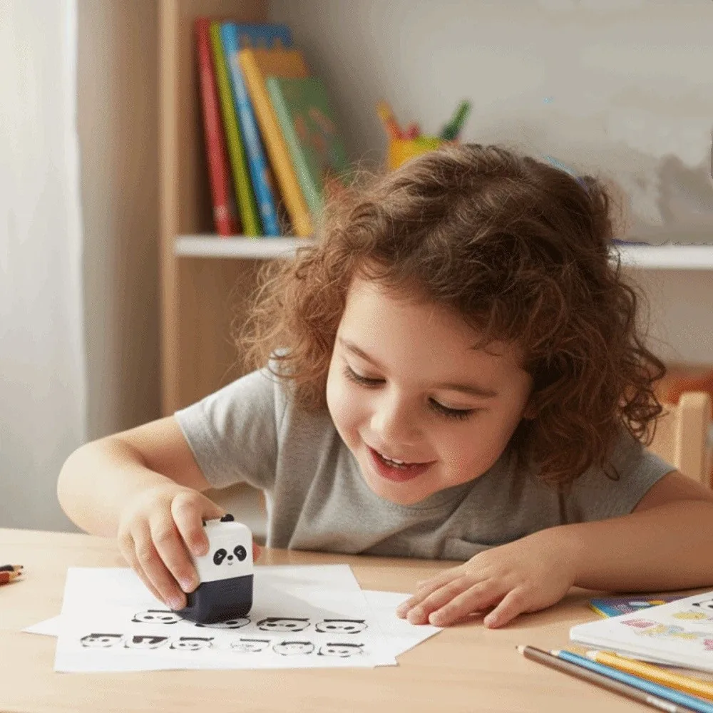 Rodillo de sellos panda para manualidades infantiles - imagen 4
