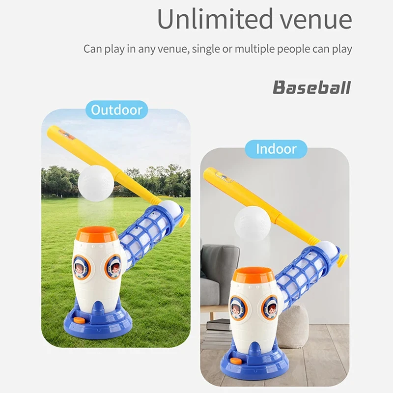 Máquina lanzadora de béisbol, juego de bolas en T para niños pequeños, máquinas lanzadoras eléctricas automáticas, pelota en T, béisbol para niños pequeños - imagen 5