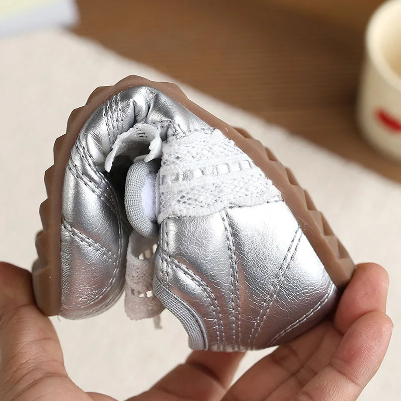 Zapatos de cuero para niñas con cordones y suela suave - imagen 5