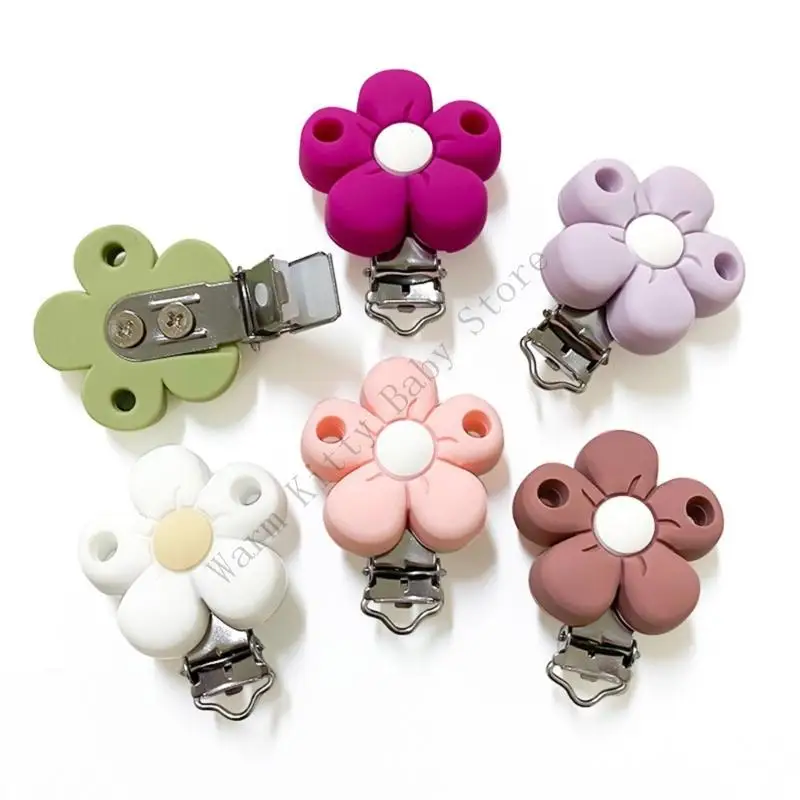 XXFE Baby Pitifier Clip Característica alimentación Encermada flores silicona CLAMP SEGUS