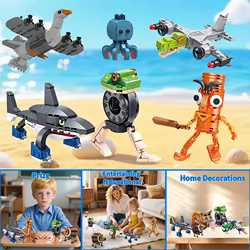 Bloques de construcción italianos Brainrot animales Tung Tung Sahur Tralalelo Tralala Meme tiburón ladrillos juguete para niños regalos de navidad