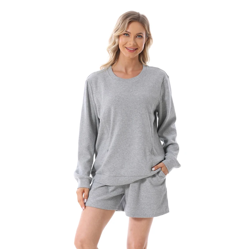 Plus Size Pregnant Women Sweatshirt Long Sleeve Spring Autumn Breastfeeding Clothes Blouse Maternity Clothes Pullover Hoodies - imagen 2