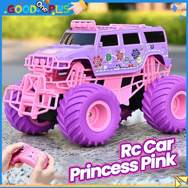 Coche teledirigido, camiones eléctricos con Control remoto, todo terreno, todoterreno, rueda grande, juguetes de regalo para niñas de alta velocidad para niños