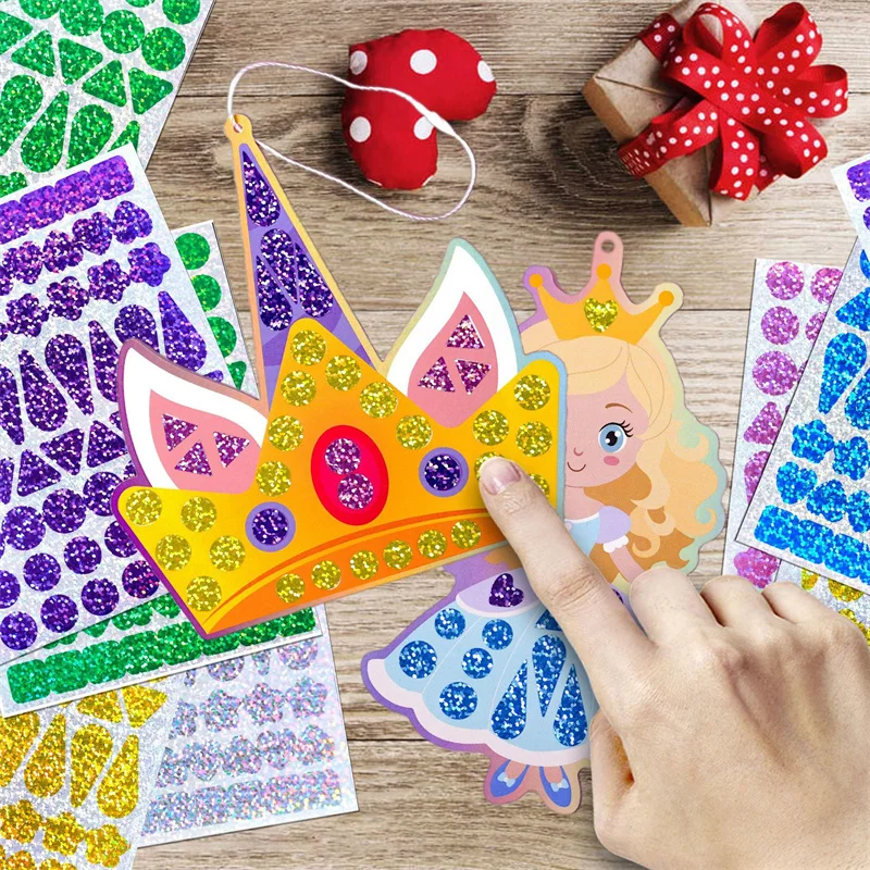 Kit mosaico holográfico infantil – Pegatinas princesa sirena - imagen 3