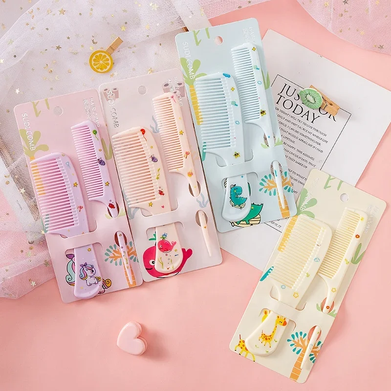 Juego de peines para el pelo para niños, peine de peluquería con animales de dibujos animados y cola puntiaguda, peine de plástico antiestático portátil, 2 uds. - imagen 4