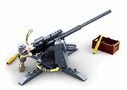Juego de construcción militar con cañón de 88 mm y figuras