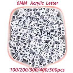 Cuentas acrílicas con letras para manualidades infantiles - 6 mm