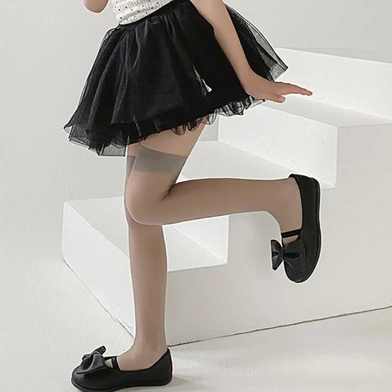 para niña Calcetines hasta muslo Calcetines finos antideslizantes sobre rodilla - imagen 5