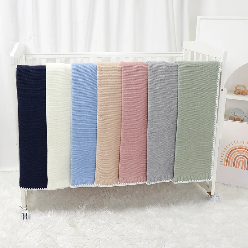 Mantas de recepción sólidas para bebé para niña y niño, 90x70cm, tejido para recién nacido, sábanas de cama para siesta de cuna de doble uso, celular para niños