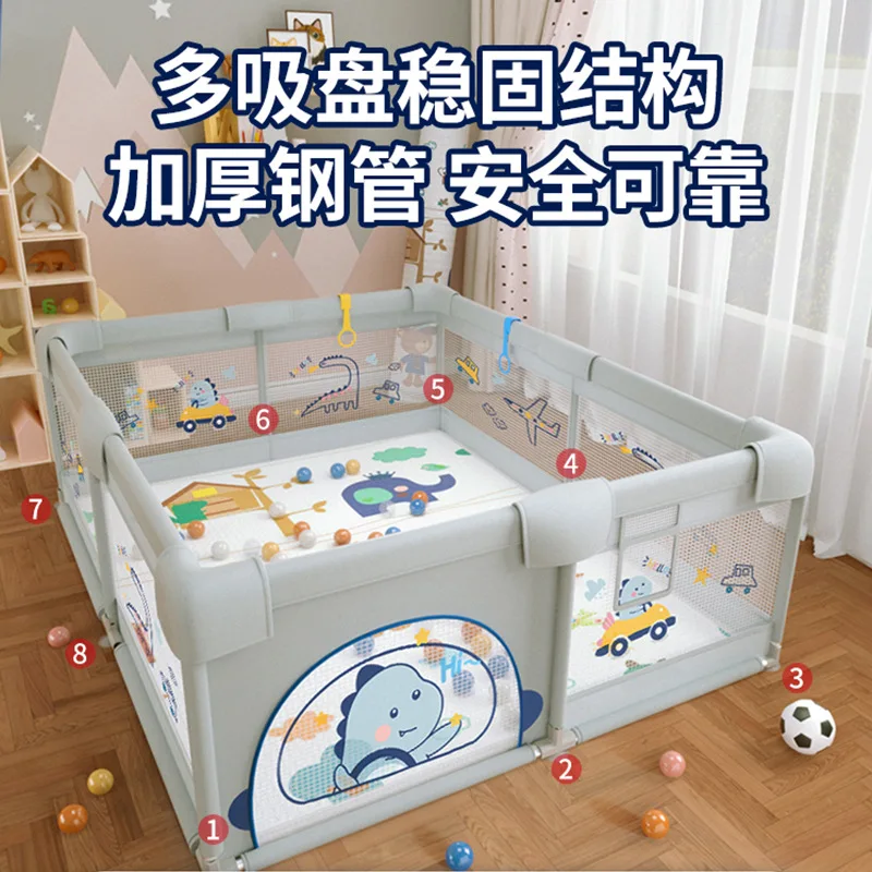 Valla de juego para bebé, valla protectora para uso doméstico en interiores, suelo para bebé, valla de tela para Internet, estera para gatear para niños - imagen 2