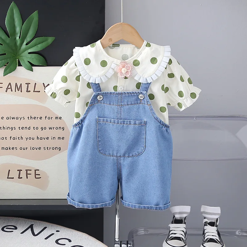 Ropa verano niñas conjunto informal camisa y pantalón corto - imagen 4
