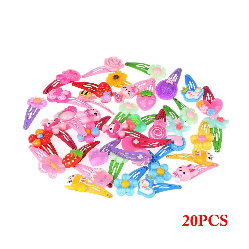 10/20 piezas joyería con patrón de dibujos animados Multicolor horquillas para niñas pinzas para el cabello en forma de flor mariposa - imagen 2