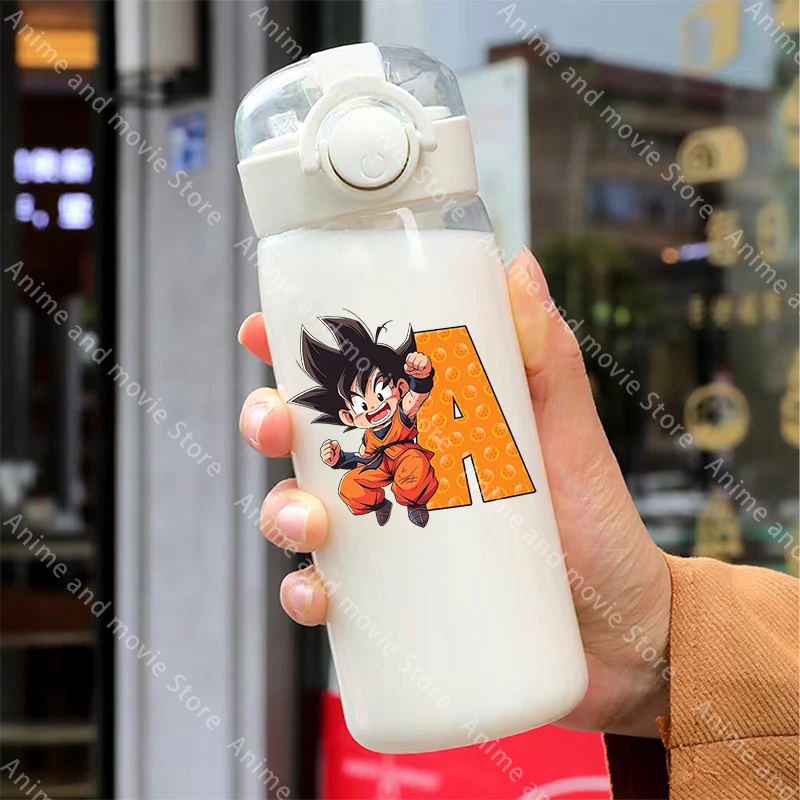 Dragon Ball Z Goku-taza de paja para niños, letras de dibujos animados, resistente a caídas, bonito vaso de agua portátil, regalos de cumpleaños para niños - imagen 3