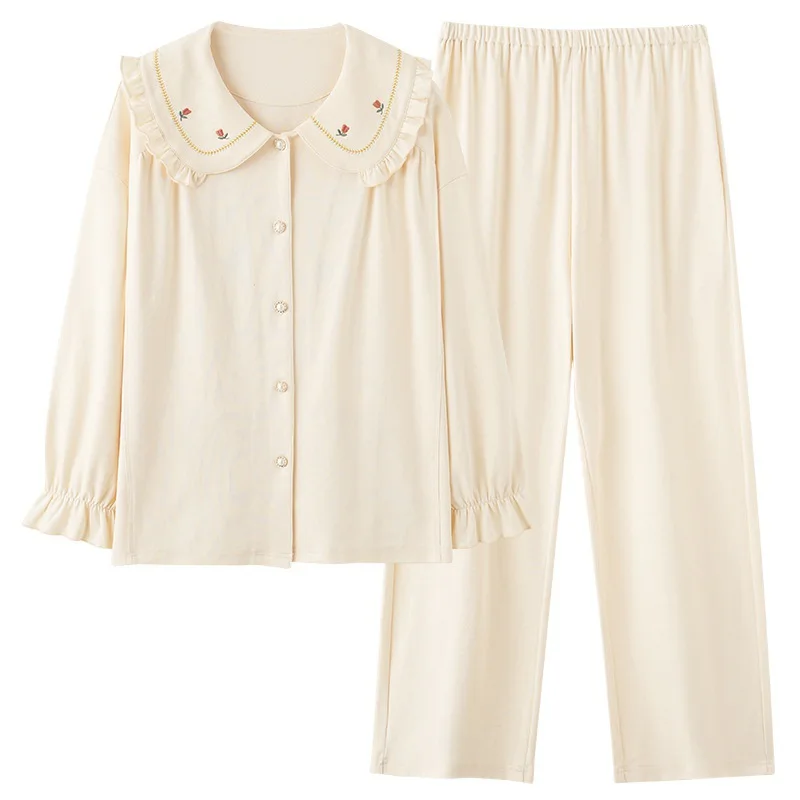 Conjunto de pijamas de lactancia de maternidad 100% algodón para mujeres embarazadas ropa de dormir cómoda de invierno y otoño con soporte para lactancia - imagen 5