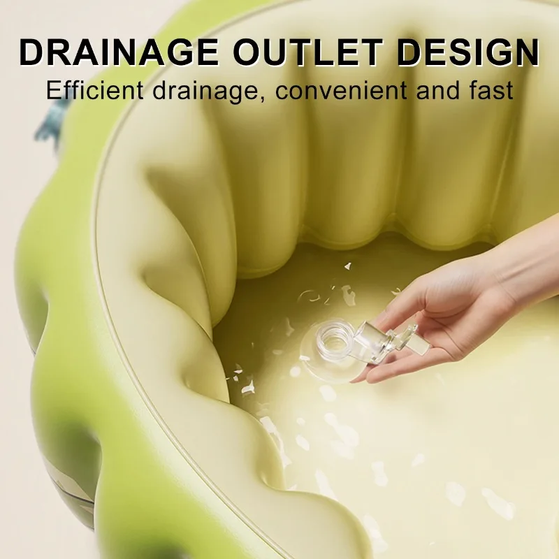 Bañera inflable para bebé, baño interior plegable para niños, bañera de ducha para sentarse o acostarse con base acolchada suave, portátil - imagen 5