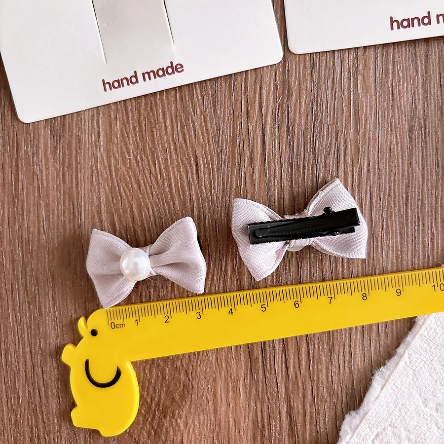 Pinzas para el cabello de mariposa y perlas pequeñas de satén coreano, pinzas para el cabello para niñas, accesorios para el cabello para niñas - imagen 4