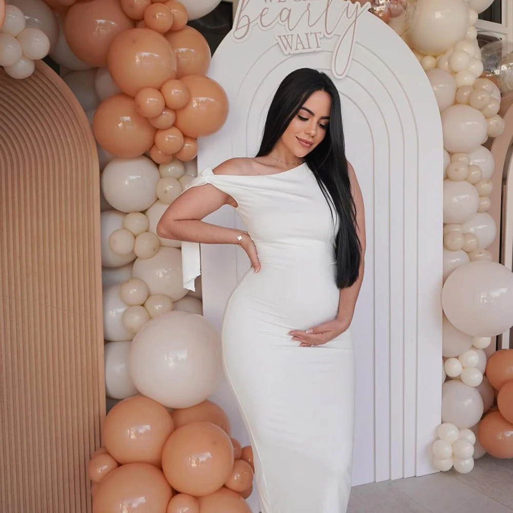 Vestido de maternidad de verano con cuello oblicuo y lazo - imagen 4