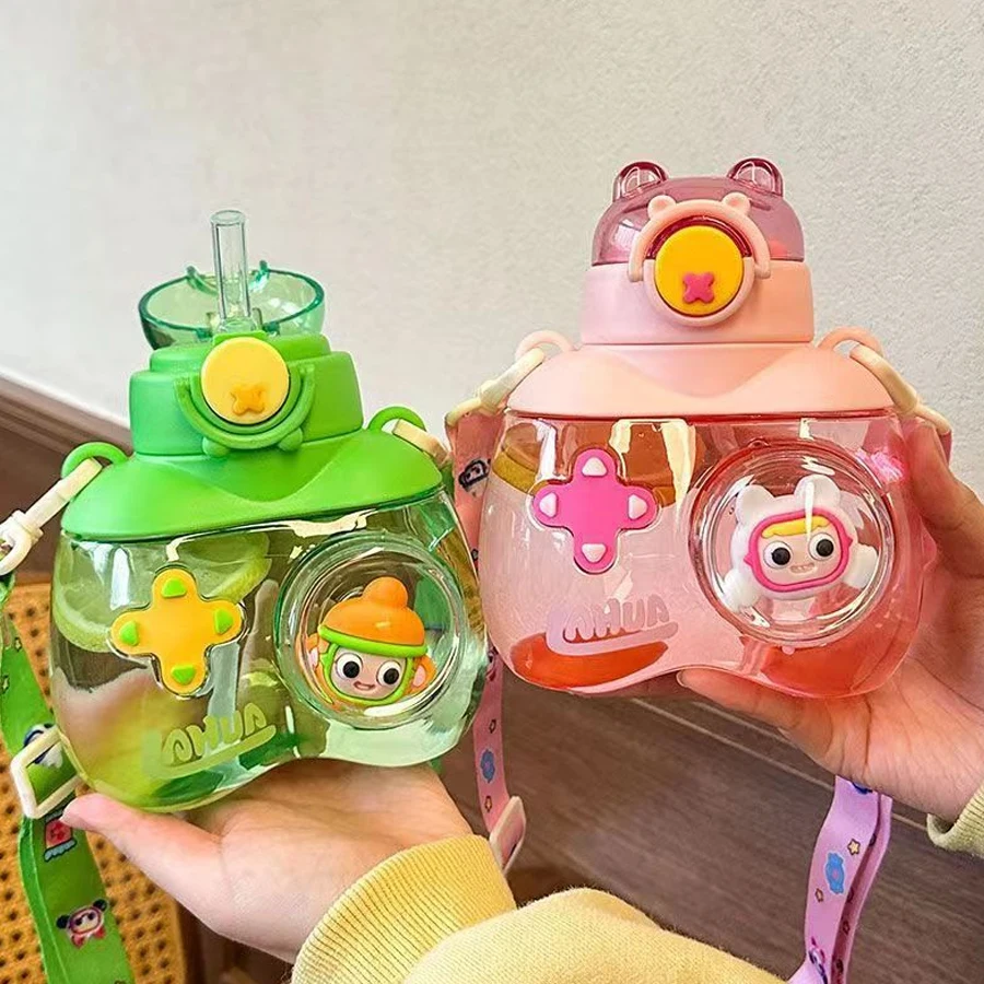 Taza de Gamepad para beber, botella de agua de gran capacidad, resistente al calor, a prueba de caídas, diseño de correa a prueba de fugas, sin olor, 750ml