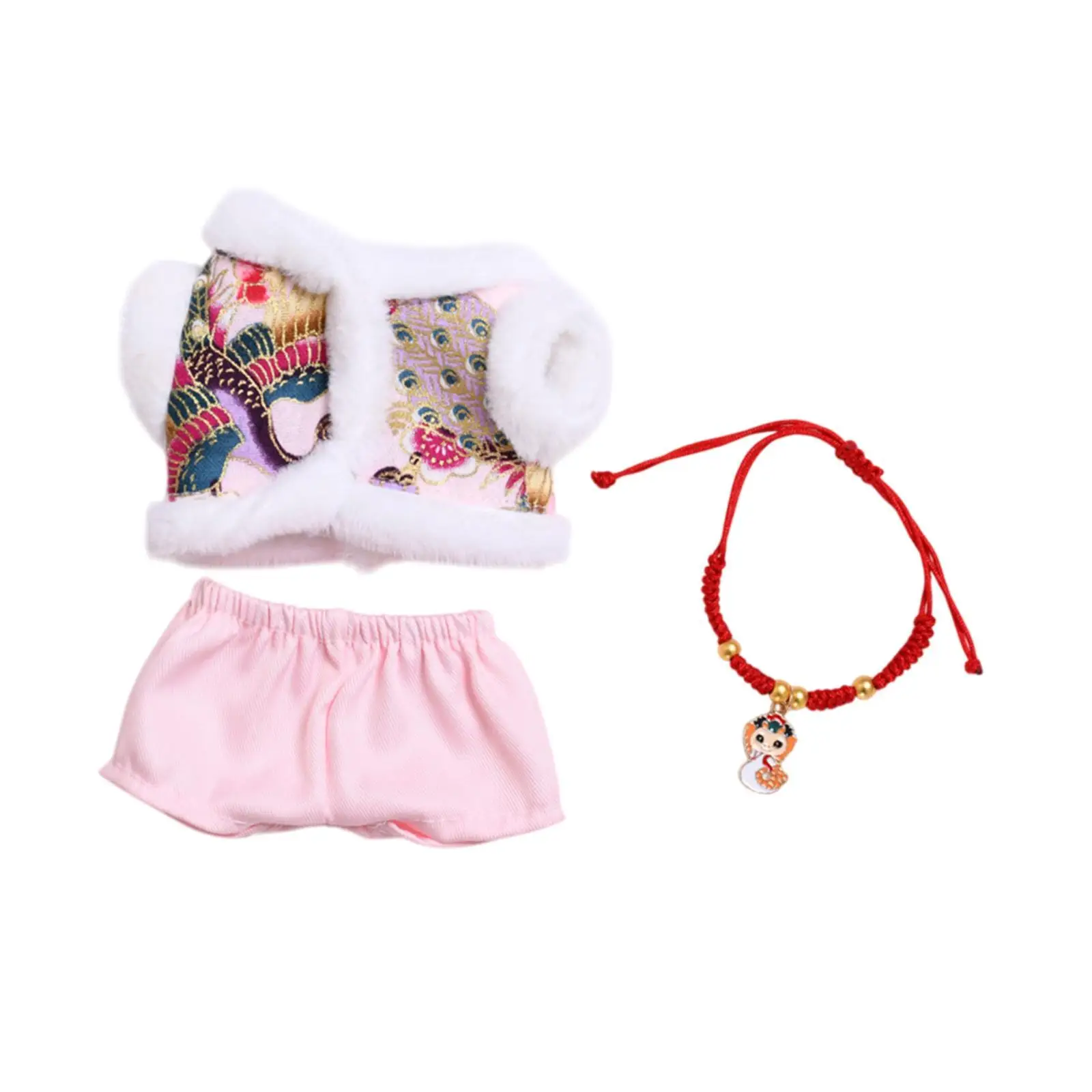 Doll Clothes Outifit,Tang Suit Costume,Fashion Soft Accessories,Photo Props,Miniature DIY Dress up Clothing for 6.69inch Doll