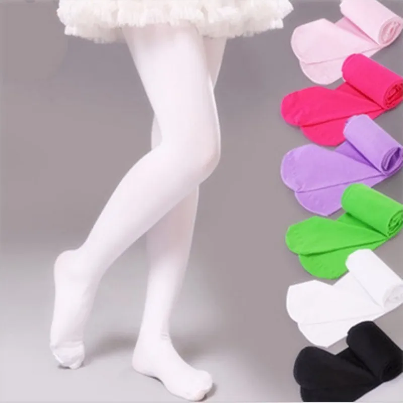 Medias de baile de Ballet para niñas de 0 a 15 años, pantimedias de terciopelo suave, medias blancas y negras sólidas a la moda, medias de sección delgada para bebés