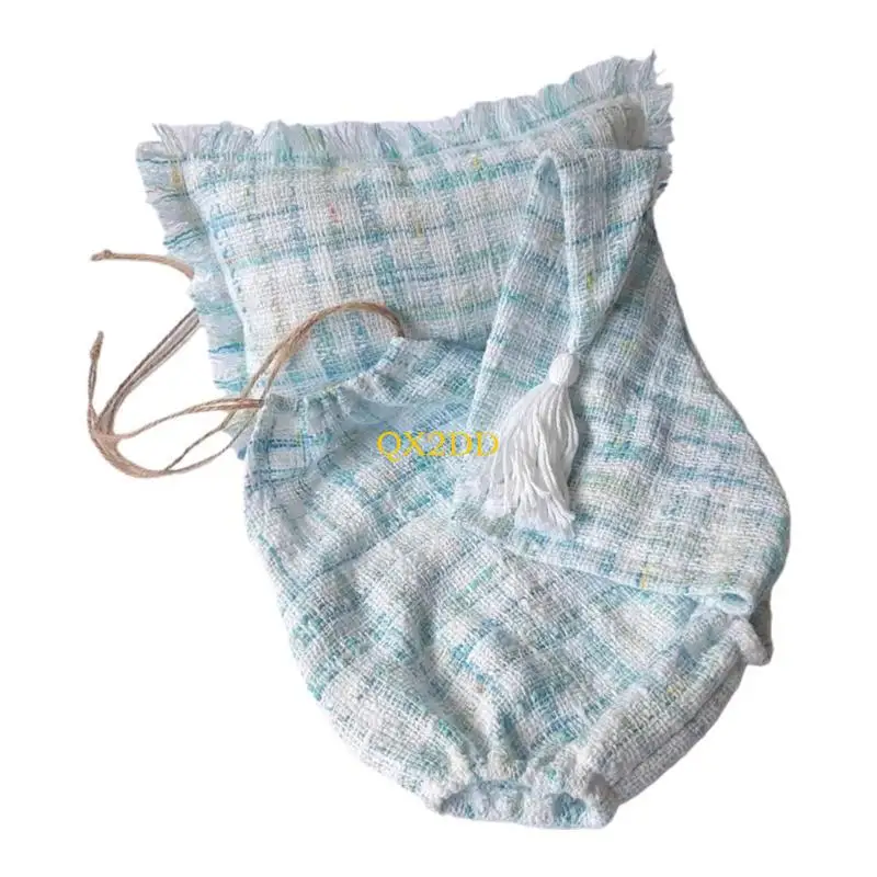 QX2D Traje fotográfico para recién nacido, mameluco, almohada para posar, disfraz para sesión fotos infantil 0 a 3 meses - imagen 5