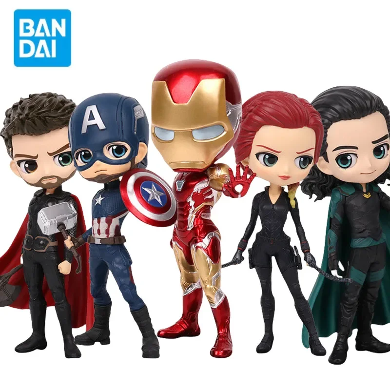 BANDAI original Banpresto Qposket Marvel vengadores Iron man Capitán América Loki Thor figuras modelo colección